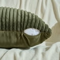 thumbnail image 6 of Fancy Homi 2 Pcs Olive Green Decorative Throw Pillow Cover 18x18 Inch for Couch Bed Chair, Aesthetic Rustic Boho Home Decor, Soft Fuzzy Sided Thick Corduroy and velvet Cute Textured Cushion Case 45cm, 6 of 8