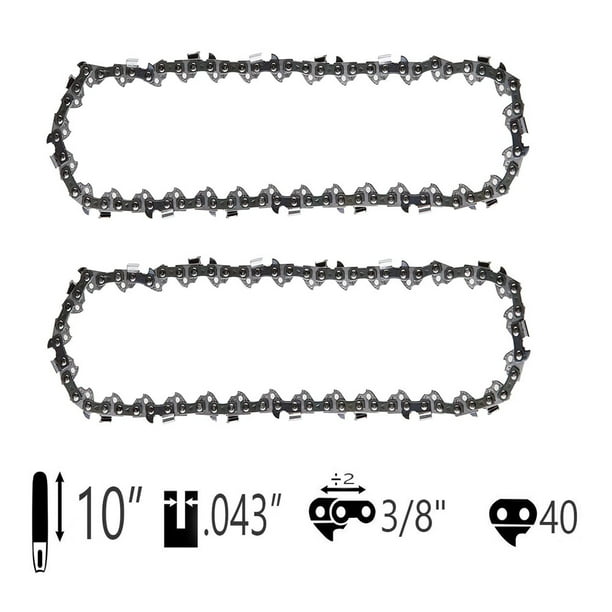 2pcs 10" Pole Saw Chain 3/8LP .043 40 DL for Craftsman Ryobi Worx WG323