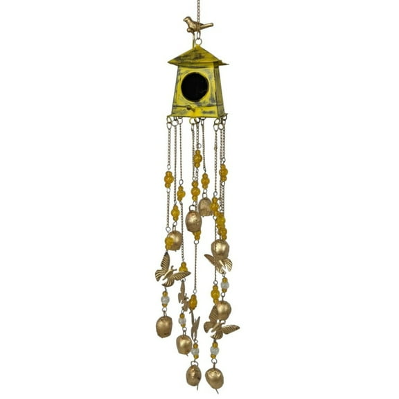 Birdhouse Wind Chimes - Yellow