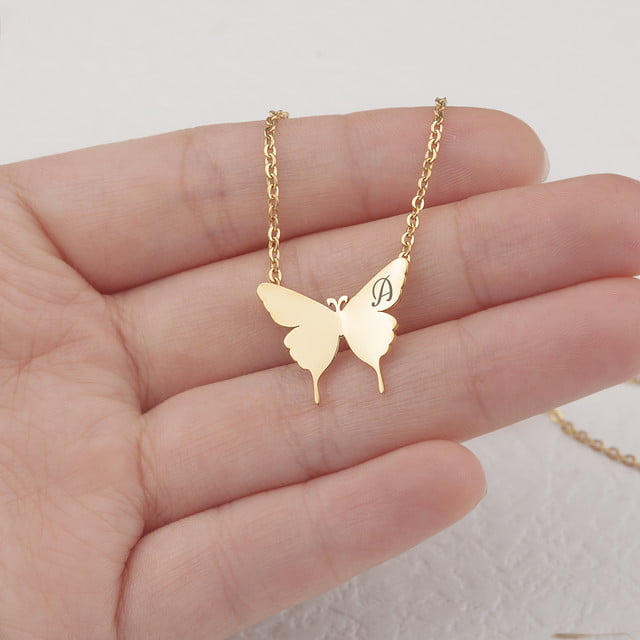 Solid 14k Rose Gold Butterfly Necklace, Made in U.S.A. – ArtistGifts