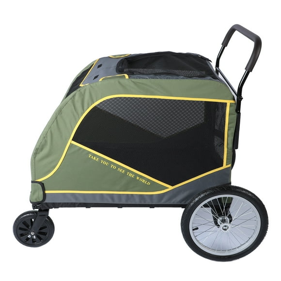 4 Wheel Foldable Pet Stroller for Dog, Extra Large Dog Stroller with 5 Sided Breathable Window, Dog Carts with 4 Wheels, 80kg Load Capacity, Dog Carriage for Outdoor Travel