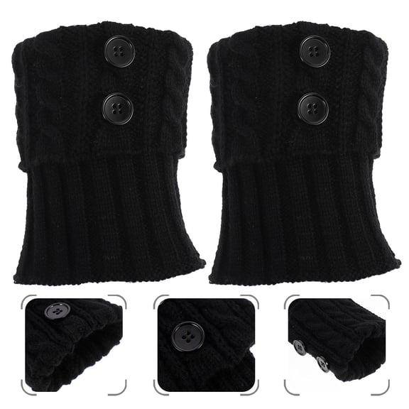 WEUVEB Soft Black Cable Knit Leg Warmers, Stylish and Cozy Winter Accessory