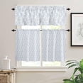 thumbnail image 2 of Blue Flower Kitchen Curtains and Valances Set, Rod Pocket Curtains Tier Farmhouse Window Curtains 36 Inch Length, Spring Nature Botanical Wild Floral Vine 3 Piece Kitchen Curtains Set, 2 of 6