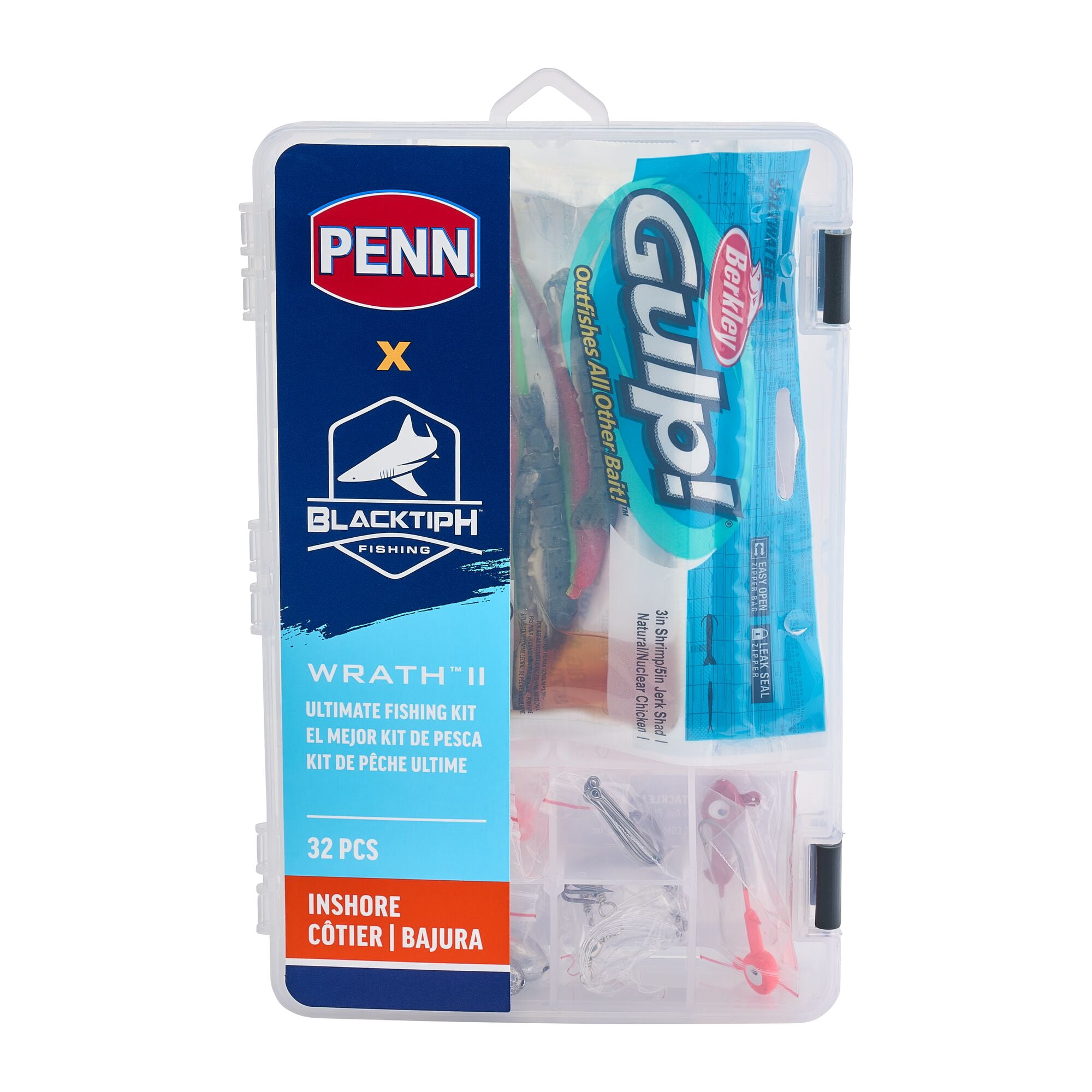 PENN BlackTipH Inshore Fishing Combo Kit, 7' Medium, Wrath II 4000-Size Reel