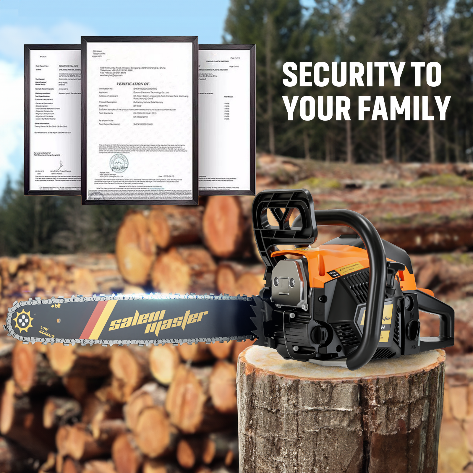 Gas Chainsaw 20-inch 54.6CC 3HP 5518H 2-Cycle Petrol Powered Chain Saws for Trees and Wood Cutting