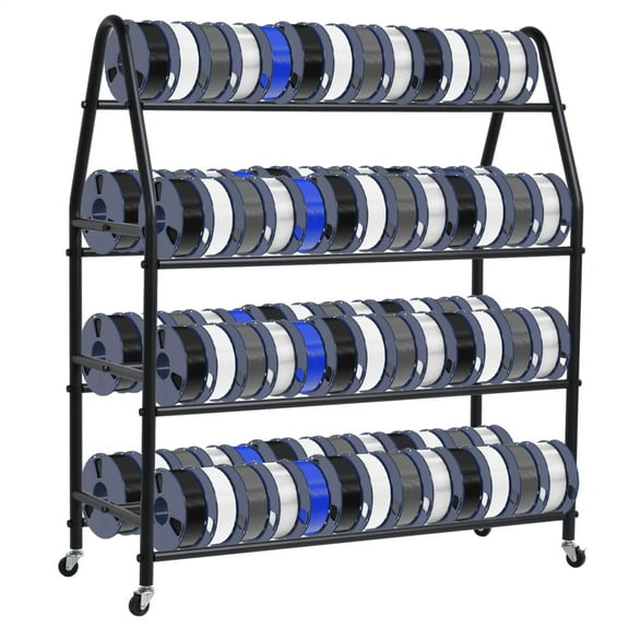 PWTOOL 3D Printing Accessories, 3D Printer Filament Storage Rack, Heavy Duty Metal Shelf with Wheels for School Labs