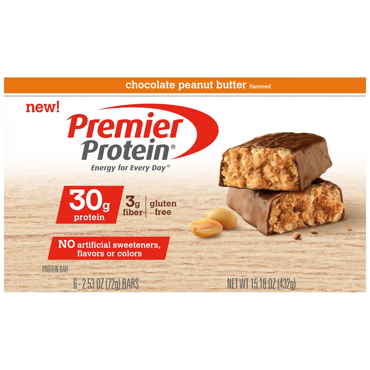 Premier Protein Bar, Chocolate Peanut Butter, 30g Protein, 6 Ct