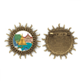 thumbnail image 1 of Tailandia Bangkok acuarela Pin de gancho de metal vintage con forma de sol Unbranded M, 1 of 3