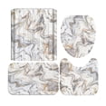 thumbnail image 2 of CSCHome Shower Curtain Sets with Bathroom Rugs Set Non-slip Rug, Toilet Lid Cover for Bathroom Home Decor 4PCS, 2 of 5
