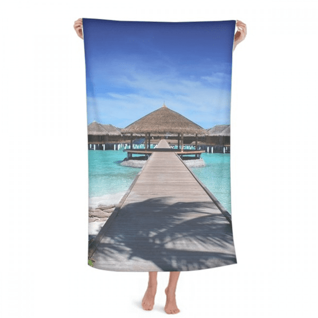 Ocean House Water Science Nature Photo Serviette de Bain Gant de Toilette en Coton Doux
