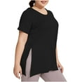 thumbnail image 5 of zbxnLI Plus Size Women's Yoga Tops with Hooded Quick Dry Workout Short Sleeve T-Shirts Athletic Tees, 5 of 7
