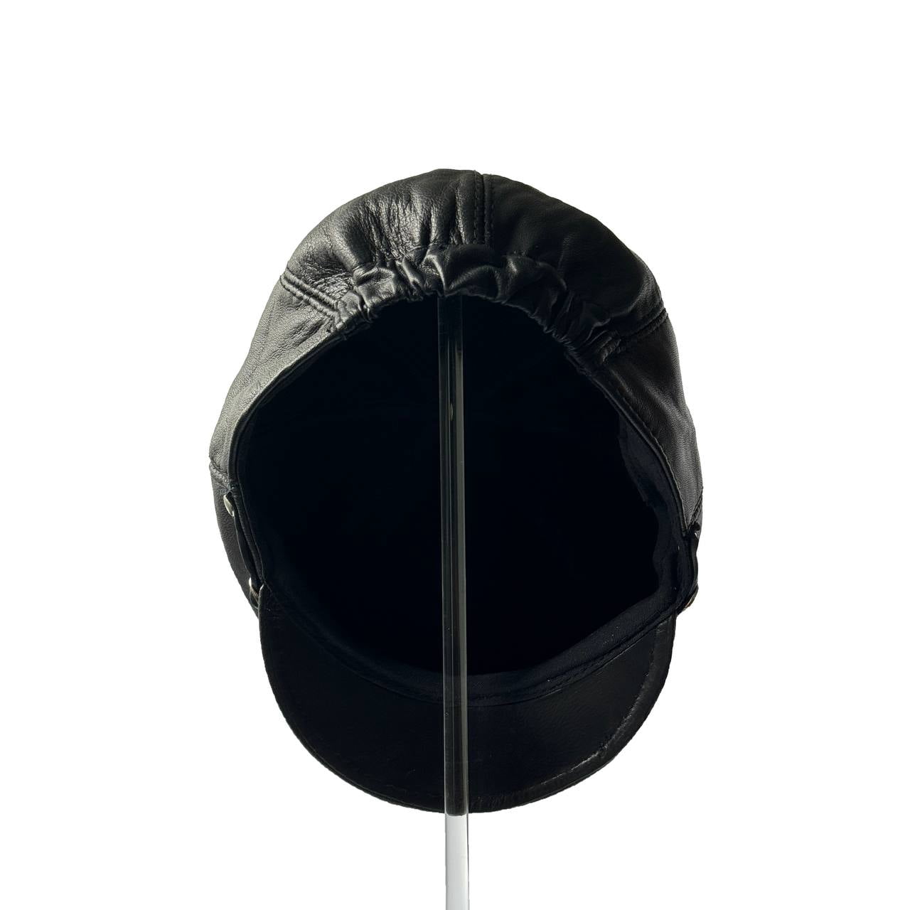 Lukkizara Leather Ivy Cap Men,s Newsboy Hat Cabbie Beret Real Leather Hat Vitage Style (US, Alpha, Large, Black)