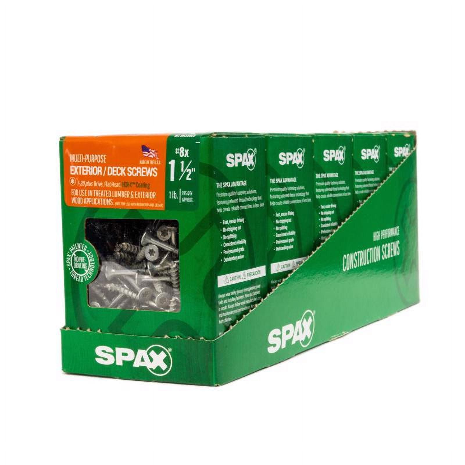 Spax #8 x 1-1/2 In. Flat Head Exterior Multi-Material Construction Screw (1 Lb. Box) — Home & Garage Storage, Stackable Design