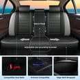 thumbnail image 3 of DIKSOAKR Full Set Car Seat Covers Fit for Mitsubishi Mirage 2015-2025 | Faux Leather Automotive Seat Covers Waterproof Car Seat Cushion Protector Compatible with Airbag(5 Seats, Black&Grey), 3 of 7