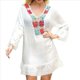 thumbnail image 1 of Vestido de Crochet para Mujer, Cuello en V, Corta, Holgado, Colorido, para Playa un Tamaño, 1 of 9