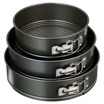 Mainstays, 6", 8", 10" Round Nonstick Carbon Steel Springform Cake Pans, Gray, Set of 3