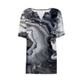 thumbnail image 4 of DeHolifer T Shirt for Women Short Sleeve V Neck Button Marble Printed Loose Casual T Shirt Summer Fashion Tee Tops Black 2XL, 4 of 4