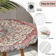thumbnail image 3 of Vintage Boho Round Tablecloth for 45-54 Inch Tables,Fitted Table Cover with Elastic Edge,Modern Geometric Aesthetics Abstract Art Waterproof Outdoor Table Cloth Protector for Patio Garden Dinner, 3 of 9