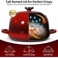 thumbnail image 4 of Davivy 5QT Sea Salt Non-Stick Glossy Enameled Cast Iron Dutch Oven – Round Bread Oven for Sourdough Baking – Heavy Duty & Oven Safe – Includes Silicone Oven Mitts, 4 of 10