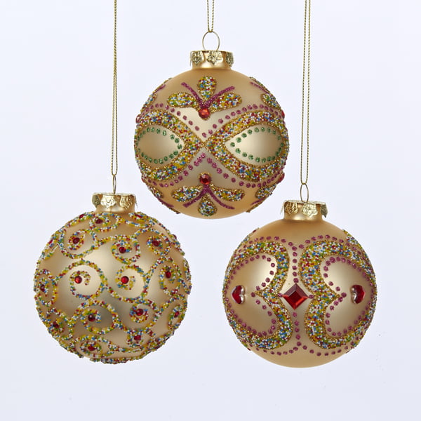 TSJ-STORE Christmas Balls Ornaments for Holiday Wedding Party Decoration,24ct,2.36,Gold