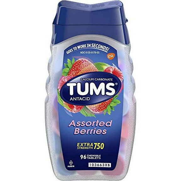 Tums E-X Berries Size 96s Tums Extra Strength Assorted Berries Calcium & Antacid (Pack of 3)
