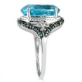 thumbnail image 2 of SZUL Women's 7 1/2 Carat Oval Blue Topaz and Blue Diamond Ring in 10K White Gold, 2 of 3