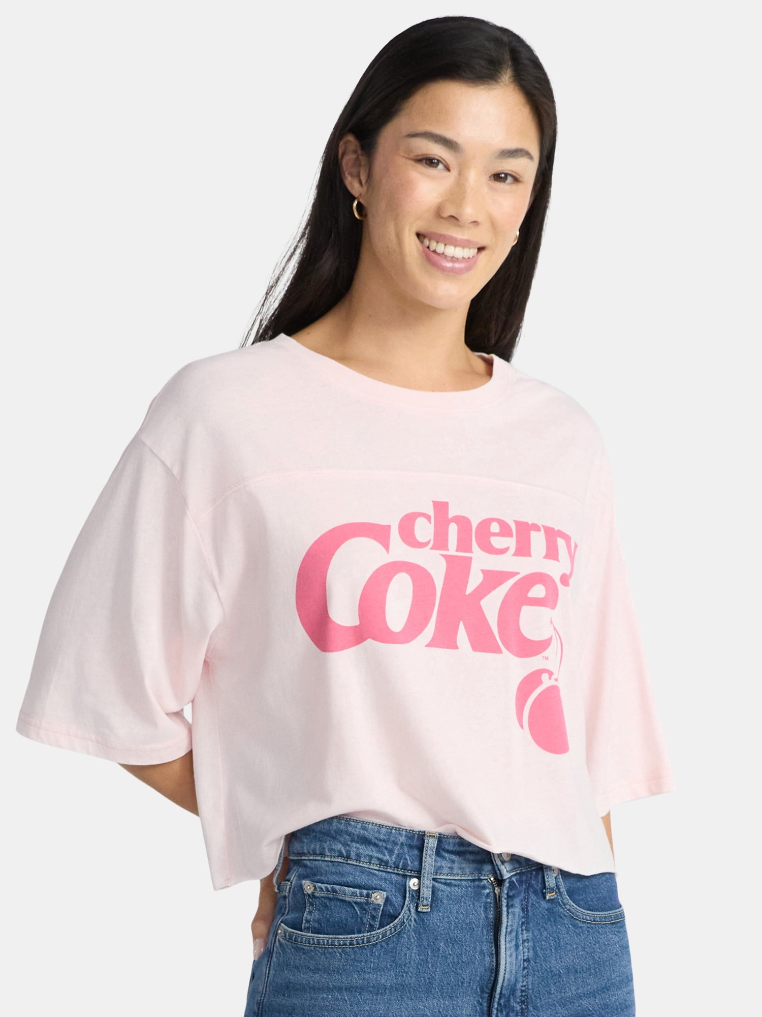 Coca-Cola Women's Cherry Coke Graphic Skimmer Tee, Sizes XXS-2XL