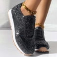 thumbnail image 2 of Womens Shoes Casual Sequined Rhinestone Elastic Casual Shoes Thick Soled Fish Mouth Shoes Womens Sneakers, 2 of 9