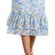thumbnail image 5 of Faldas de gasa para mujer Inspire Chic, con cintura elástica, volantes, en capas, florales, fluidas, midi, XL, azul y beige-floral, 5 of 6