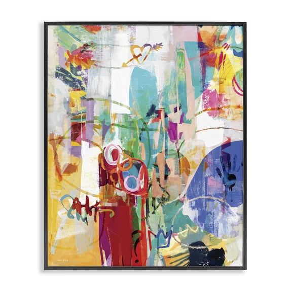 Stupell Industries Bohemian Expressive Collage Abstraction Black Framed Giclee Art, 16 x 20, by Amber Sterling