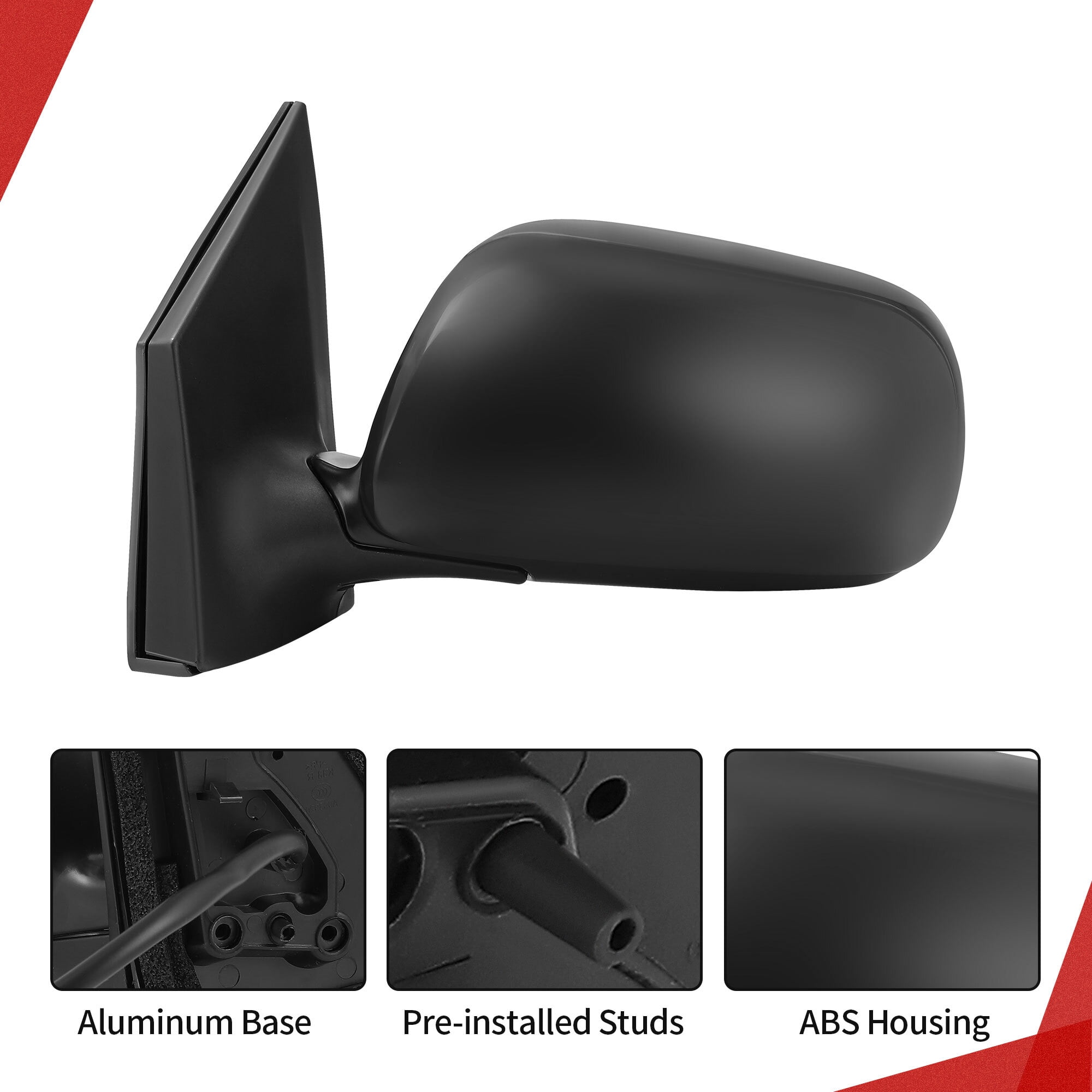 LEDKINGDOMUS Left Driver Side Power Adjusting Heated Manual Folding Black Mirror Compatible With 2009 2010 2011 2012 2013 Toyota Corolla Door Mirror Replacement