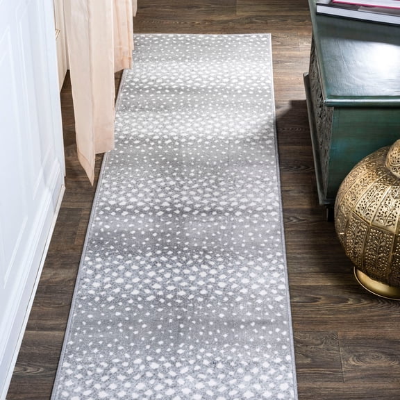 JONATHAN Y SAFARI 2 x 10 Runner Rug, Antelope Animal - Gray/Cream, SAF100C-210