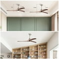 thumbnail image 6 of Noaman 52" Solid Wood Blades Ceiling Fan with Light, Remote Control, Noiseless Reversible DC Motor, 6 Speeds, 3 Colors, Stain Nickel + Walnut for Indoor/Outdoor Use, 6 of 18