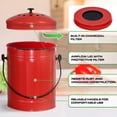 thumbnail image 5 of Plexon Countertop Compost Bin with Lid, Red 1.5 Gallon Odorless Kitchen Compost Container, Steel Food Compost Bucket for Kitchen with Charcoal Filter, Compost Pail for Kitchen Countertop, 5 of 6