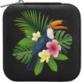 thumbnail image 3 of Coolnut Travel Jewelry Box Toucan PU Leather Jewelry case Small Portable Jewelry Organizer Box for Rings Earrings Necklaces Bracelets(Black) Women Gifts, 3 of 7