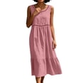thumbnail image 4 of Women's Casual Round-Neck Sleeveless Solid Dress, 4 of 6
