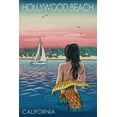 thumbnail image 4 of Hollywood Beach, California, Mermaid and Beach (1000 Piece Puzzle, Size 19x27, Challenging Jigsaw Puzzle for Adults and Family, Made in USA), 4 of 4
