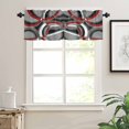 thumbnail image 3 of Grey Geometric Kitchen Valances for Windows 42x12 Inch Kitchen Curtains Valances Rod Pocket Modern Abstract Black White Red Striped Bathroom Window Valances for Window Treatment Decor, 3 of 6