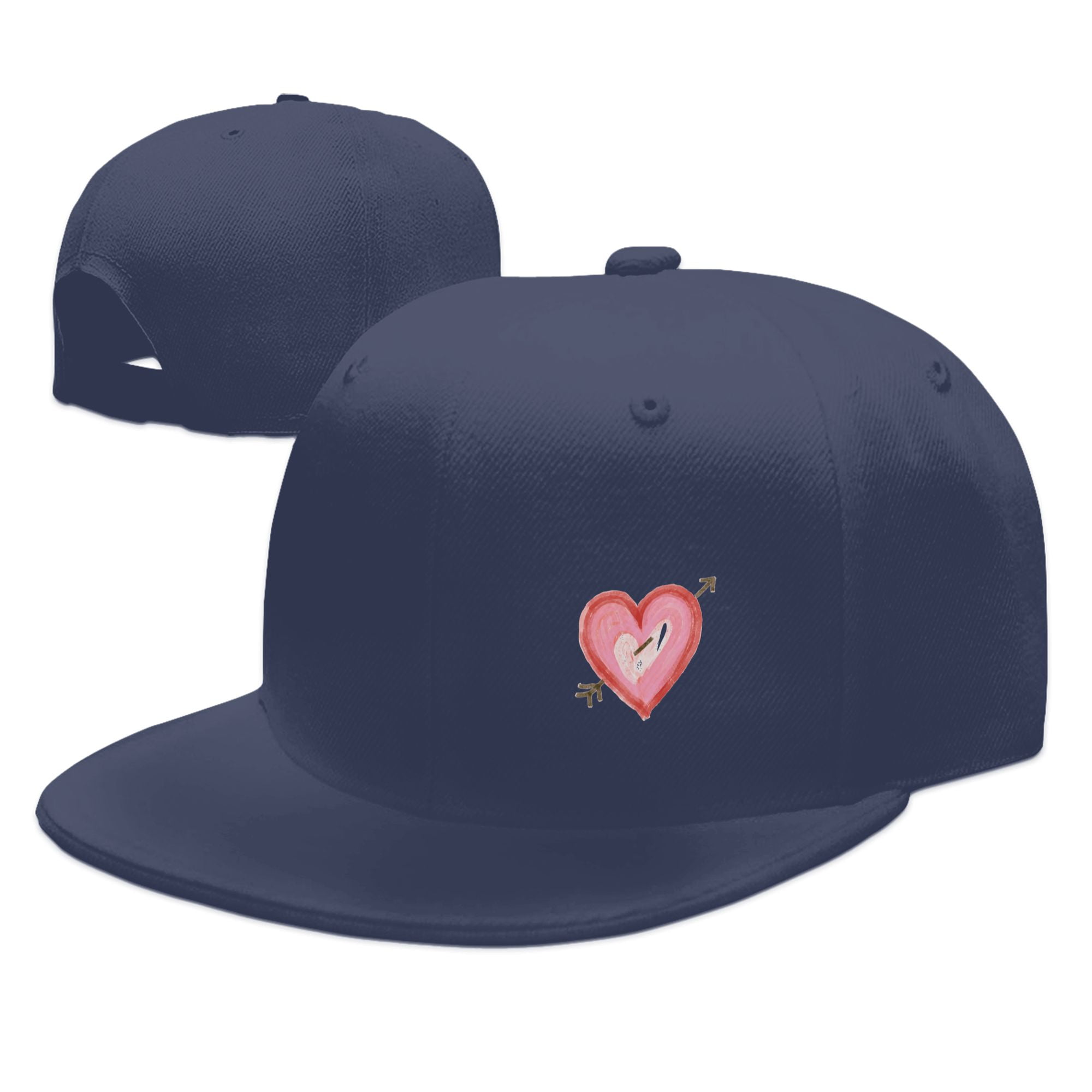DouZhe Flat Brim Cap Snapback Hat, Heart Shape Cupid Love Arrow