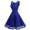 thumbnail image 4 of Dressystar Women Floral Lace Knee-Length Bridesmaid Dress Female Short Swing Party Dress, 4 of 7