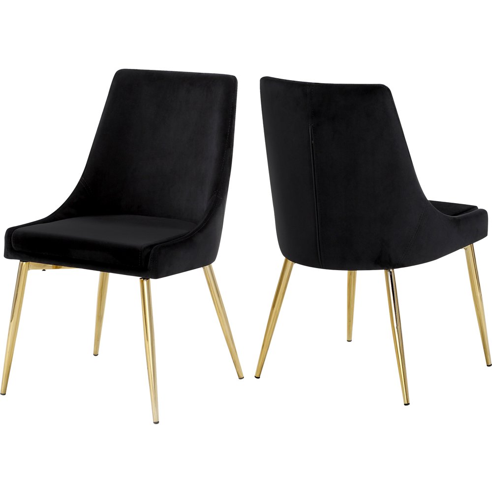 Karina Black Velvet Dining Chair, Set of 2ColorBlack Velvet,Finish