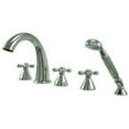 thumbnail image 1 of Kingston Brass Ks23615Ax Roman Tub Filler 5 Piece Set With Hand Shower - Polished Chrome Finish, 1 of 1