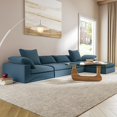 thumbnail image 3 of CHOK 2024 Cloud Puff Sofa Modern Modular Sectional Sofa 4 Seats  Cushion Covers Removable  High Density Memory Foam  White, 3 of 11