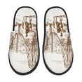 thumbnail image 1 of Fotbe Western Desert Cowboys Pantuflas Peludas para Mujer con Estampado, Zapatillas de Peluche, Zapatos de Invierno para Casa, Uso Interior y Exterior-Large, 1 of 8