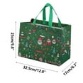 thumbnail image 3 of Christmas Non-Woven Fabric Gift Bags with 7 Festive Patterns for Holiday Packaging (Green), 3 of 4