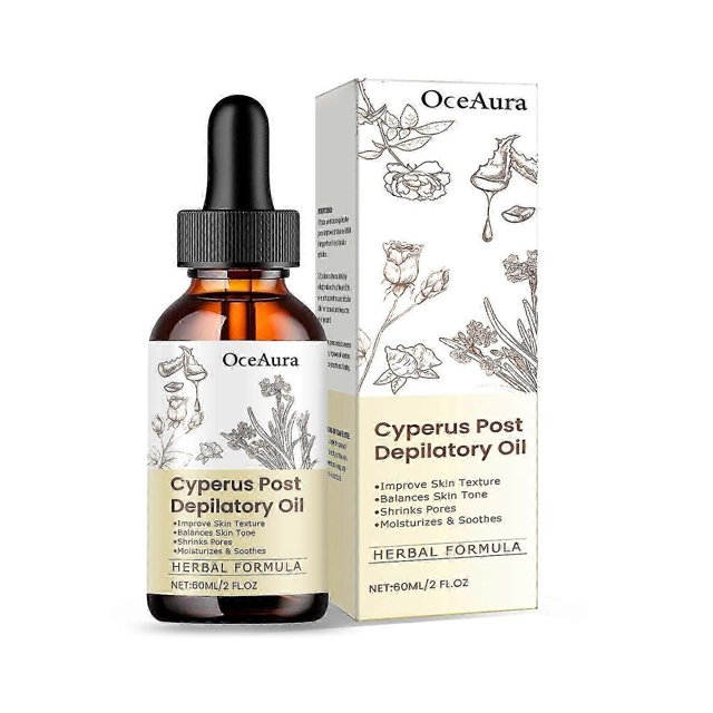 Cyperus Post Depilatory Oil for Hair Removal, Reducing Body Hair Growth, Improve Skin Texture,Balances Skin Tone,Suitable for All Skin Types, Natural