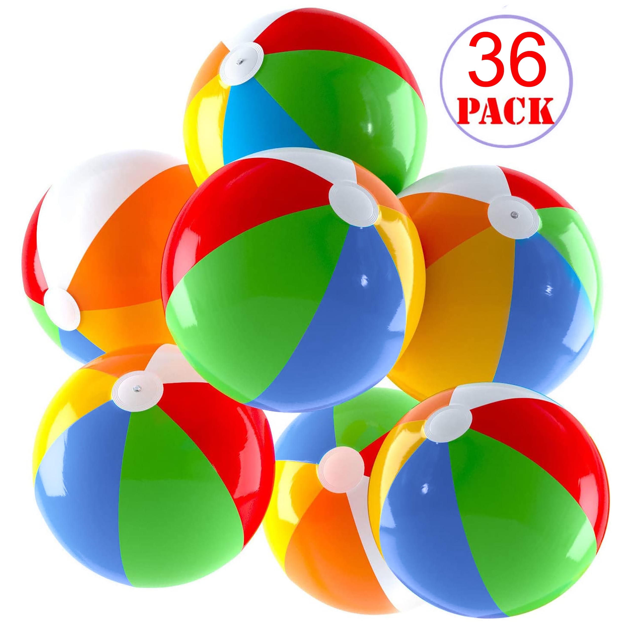 Rhode Island Novelty Inflatable 12 Inch Multicolored Beach Balls, Set