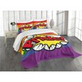 thumbnail image 3 of Ambesonne Rainbow Quilted Bedspread Set 3 Pcs, Pop Art Comics Pride, King Size, Multicolor, 3 of 5