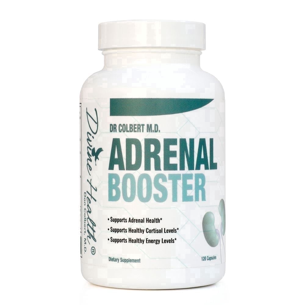 Dr. Colbert, MD Adrenal Booster | by Divine Health | Supports Adrenal Function, & Stress Response | Boosts Energy | Adrenal Extracts| Stress Support & Energy Management Supplement | 120 Capsules