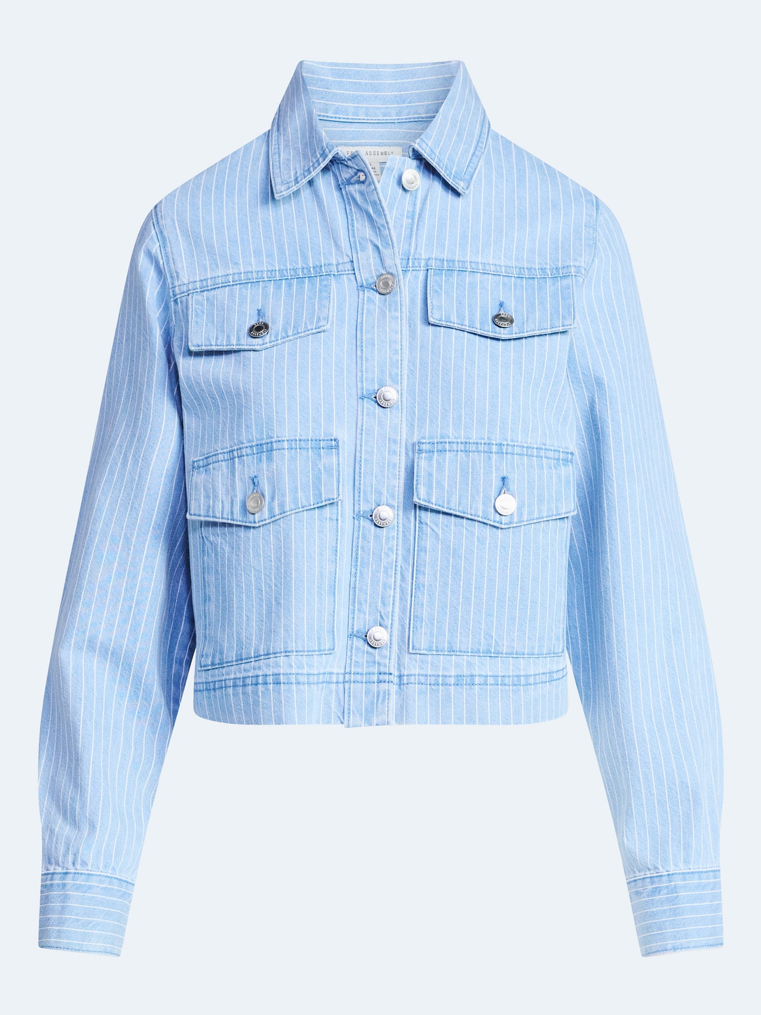 Free Assembly Women's Striped Denim Jacket, Sizes XS-XXL
